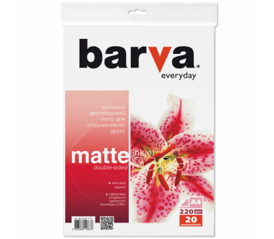 Бумага Barva A4 Everyday matted double-sided 220г 20с (IP-BE220-175)