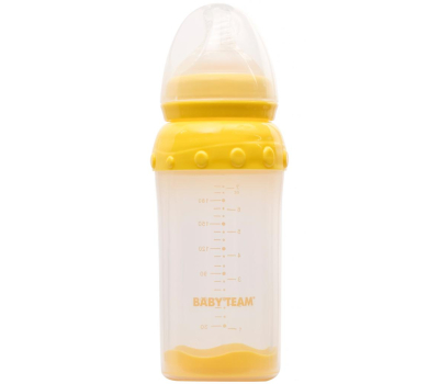 Бутылочка для кормления Baby Team стеклянная с широким горлом 220 мл (1290)