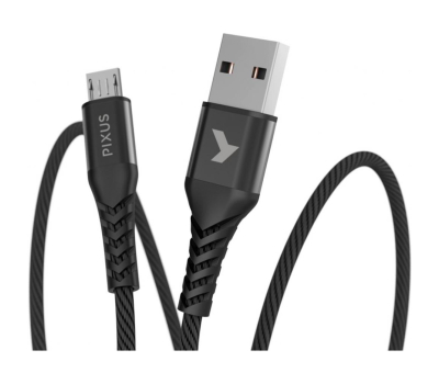 Дата кабель USB 2.0 AM to Micro 5P 1.0m Flex Black Pixus (4897058530896)