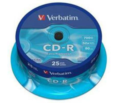 Диск CD Verbatim CD-R 700Mb 52x Cake box 25шт Extra (43432)