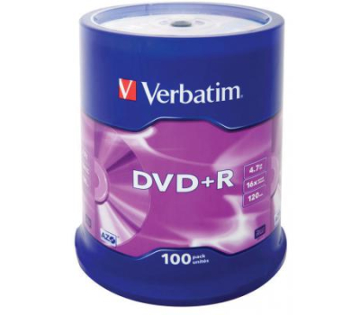 Диск DVD Verbatim 4.7Gb 16X CakeBox 100шт (43551)