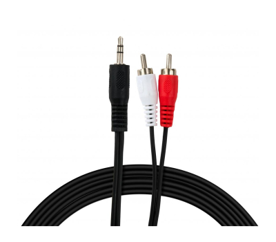 Кабель мультимедийный Jack 3.5mm male to 2xRCA 5.0m Vinga (VCPDCJ35MRCA25BK)