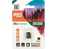 Карта памяти Mibrand 8GB microSD class 4 (MICDC4/8GB)