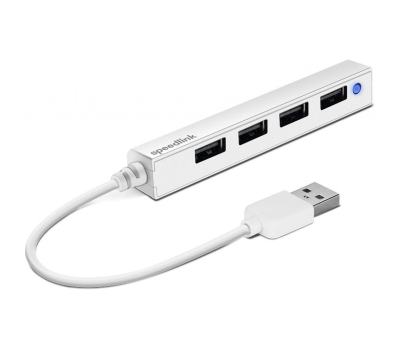 Концентратор Speedlink SNAPPY SLIM USB Hub, 4-Port, USB 2.0, Passive, White (SL-140000-WE)