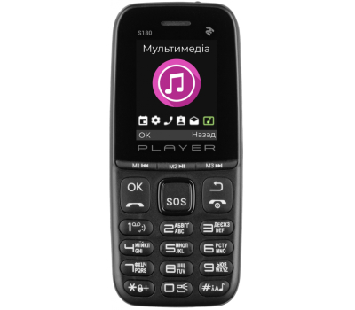 Мобильный телефон 2E S180 2021 без ЗП Black (688130243377)
