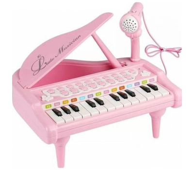 Музыкальная игрушка Baoli пианино - синтезатор Маленький музикант с микрофоном, розовы (BAO-1505B-P)