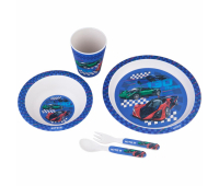 Набор детской посуды Kite Racing с бамбука (5 предметов) (K20-313-2)