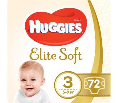 Подгузник Huggies Elite Soft 3 Mega (5-9 кг) 72 шт (5029053578095)