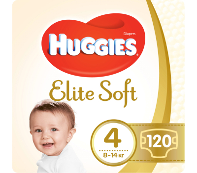 Подгузник Huggies Elite Soft L размер 4 (8-14 кг) Box 120 (5029053578125)