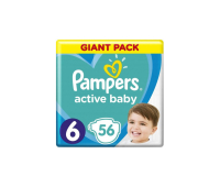 Подгузник Pampers Active Baby Giant Размер 6 (13-18 кг) 56 шт (8001090950130)