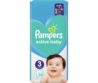 Подгузник Pampers Active Baby Midi Размер 3 (6-10 кг), 58 шт. (8001090949707)