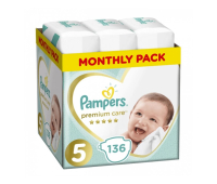 Подгузник Pampers Premium Care Junior Размер 5 (11-16 кг), 136 шт (8001090959690)