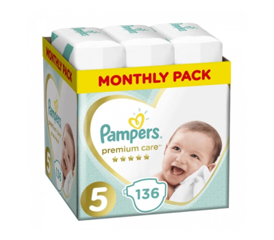 Подгузник Pampers Premium Care Junior Размер 5 (11-16 кг), 136 шт (8001090959690)