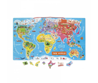 Развивающая игрушка Janod Магнитная карта мира англ.язык (J05504)